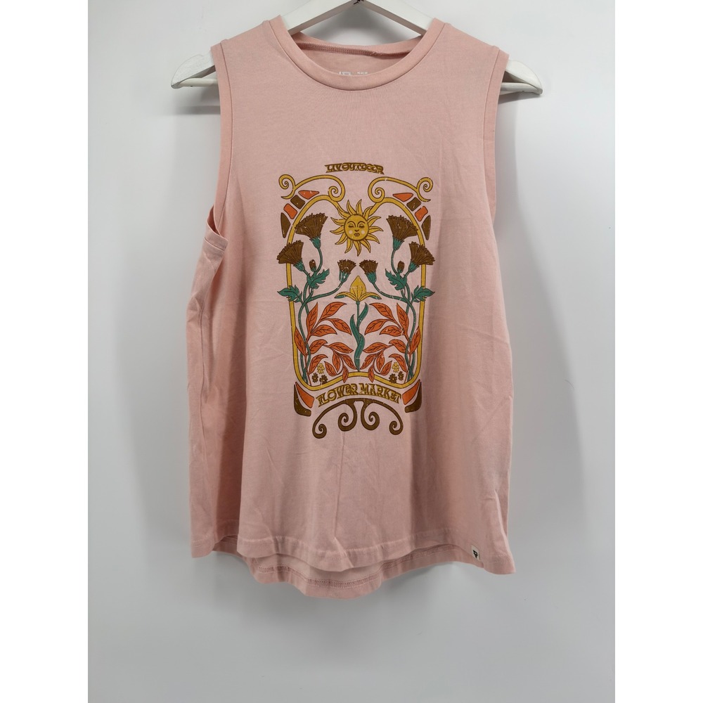 LIV Outdoor Flower Market Tank Top Pink Graphic Sun Floral Size M